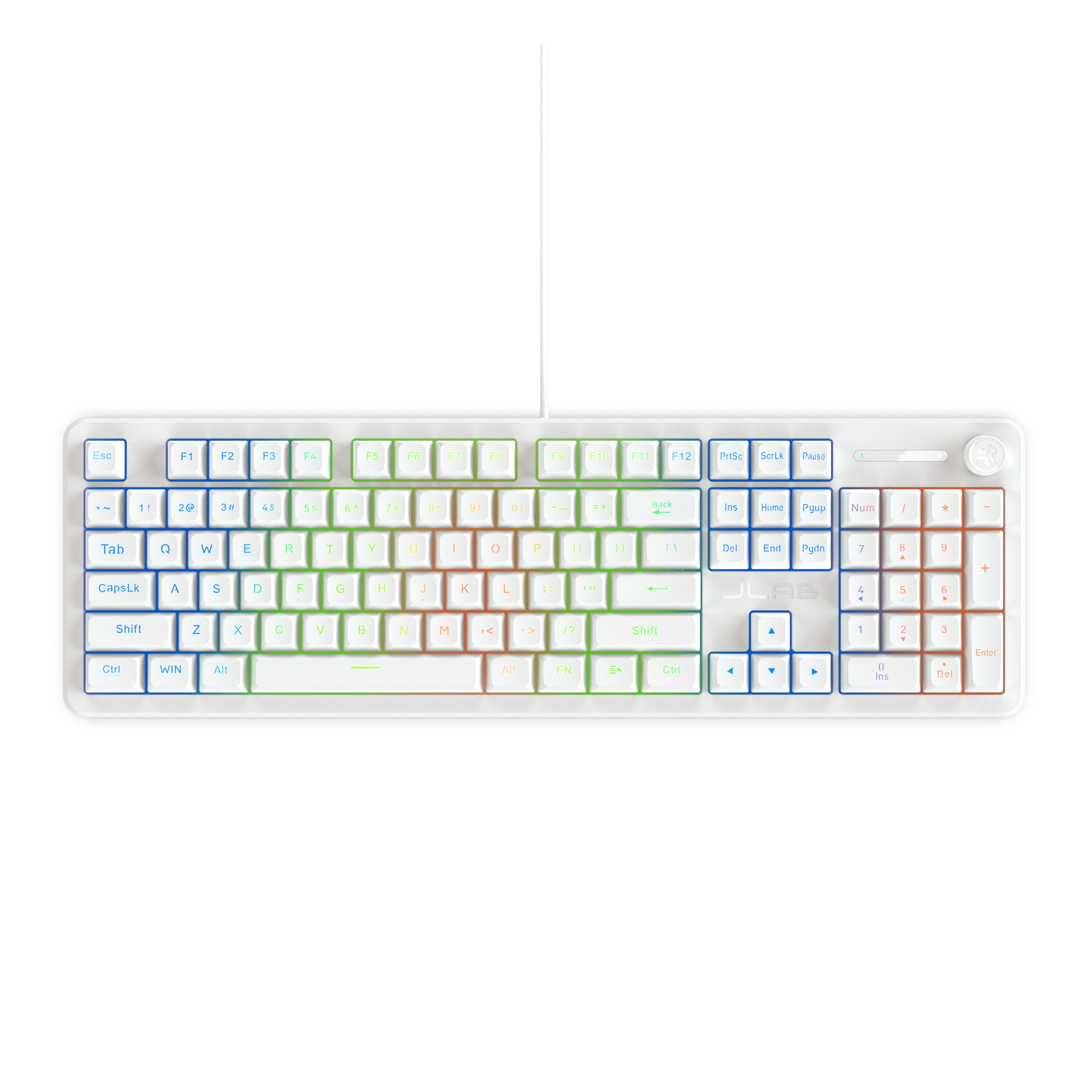 Nightfall Full-Size Wired Gaming Keyboard Black - White