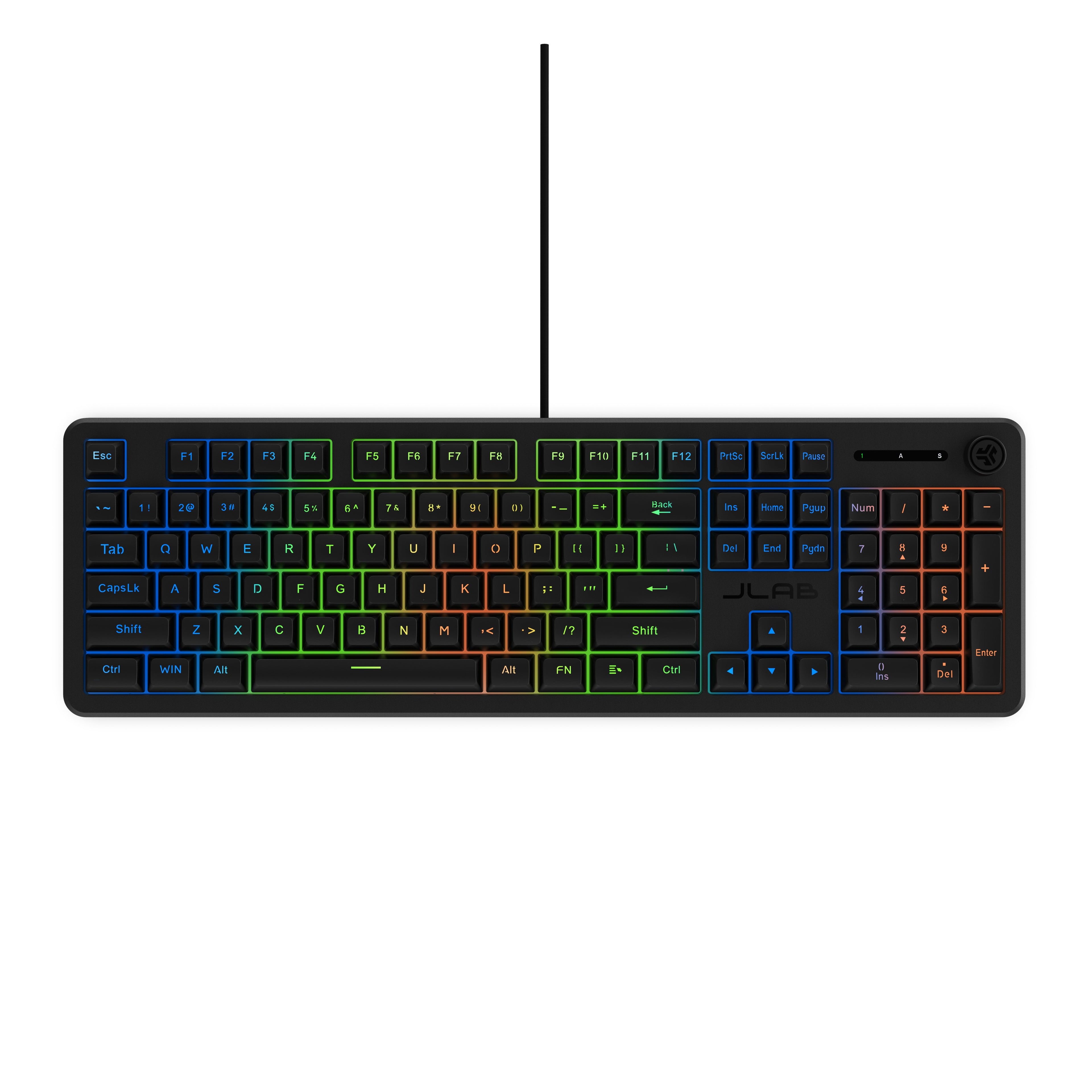 Nightfall Full-Size Wired Gaming Keyboard Pink - Black