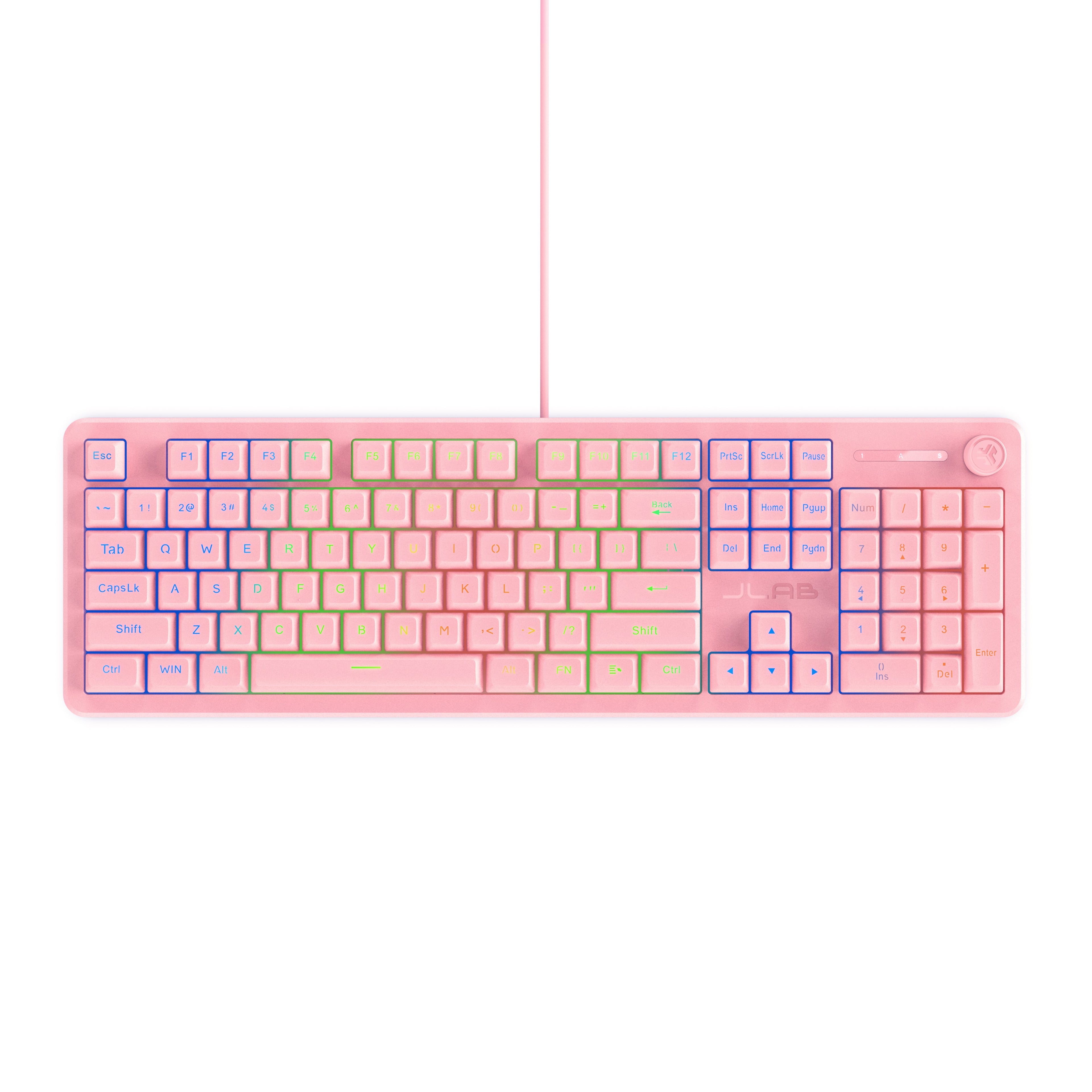 Nightfall Full-Size Wired Gaming Keyboard Black - Pink