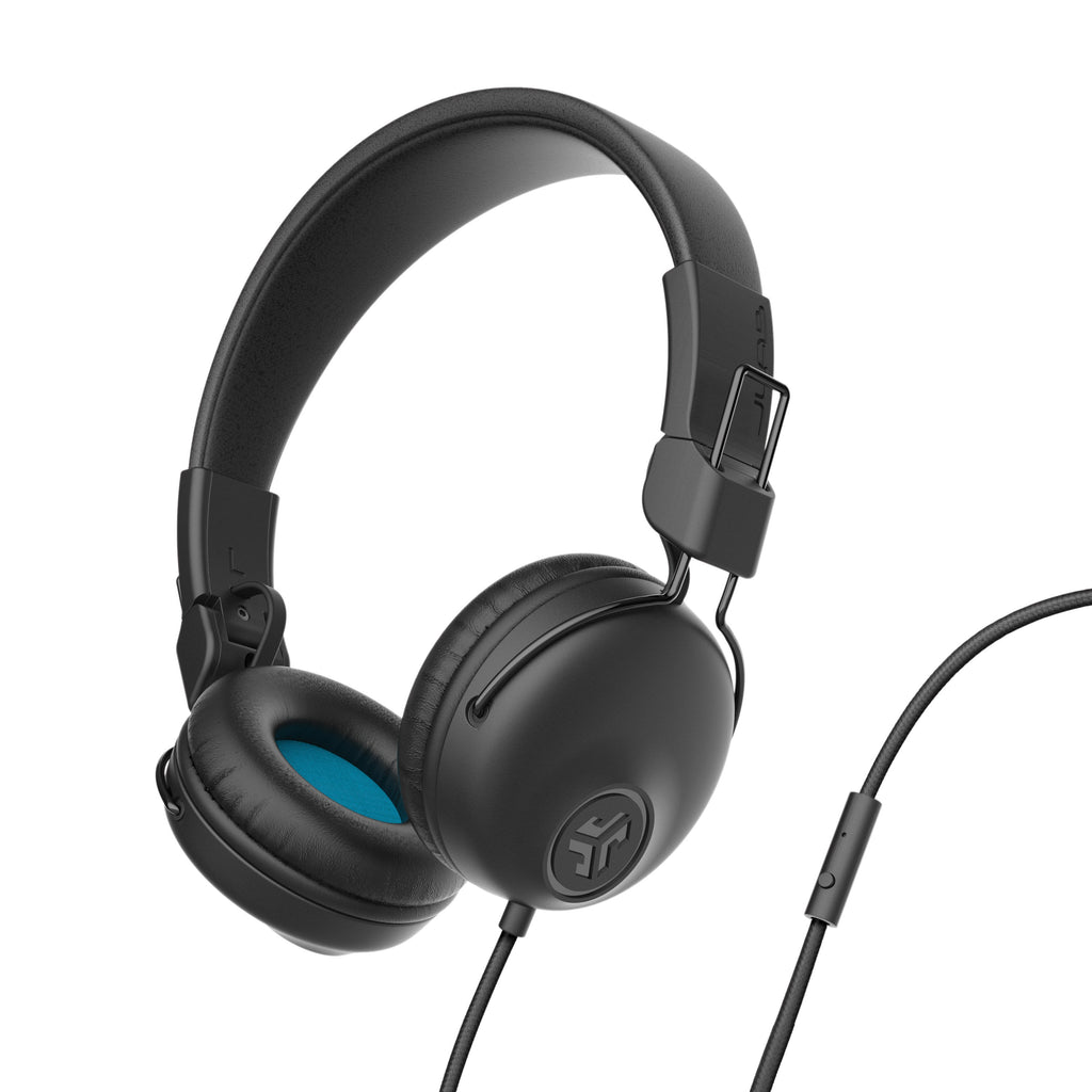 JLab Studio On-Ear Wired Headphones Graphite/Blue - Black