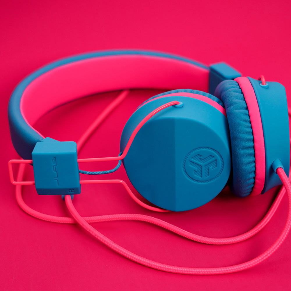 JBuddies Studio On-Ear Kids Wired Type-C Headphones Blue/Pink