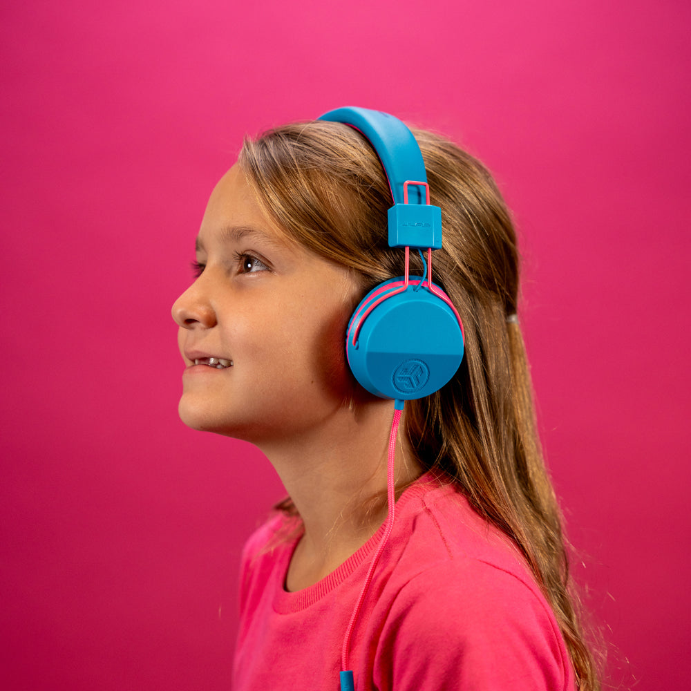 JBuddies Studio On-Ear Kids Wired Type-C Headphones Blue/Pink