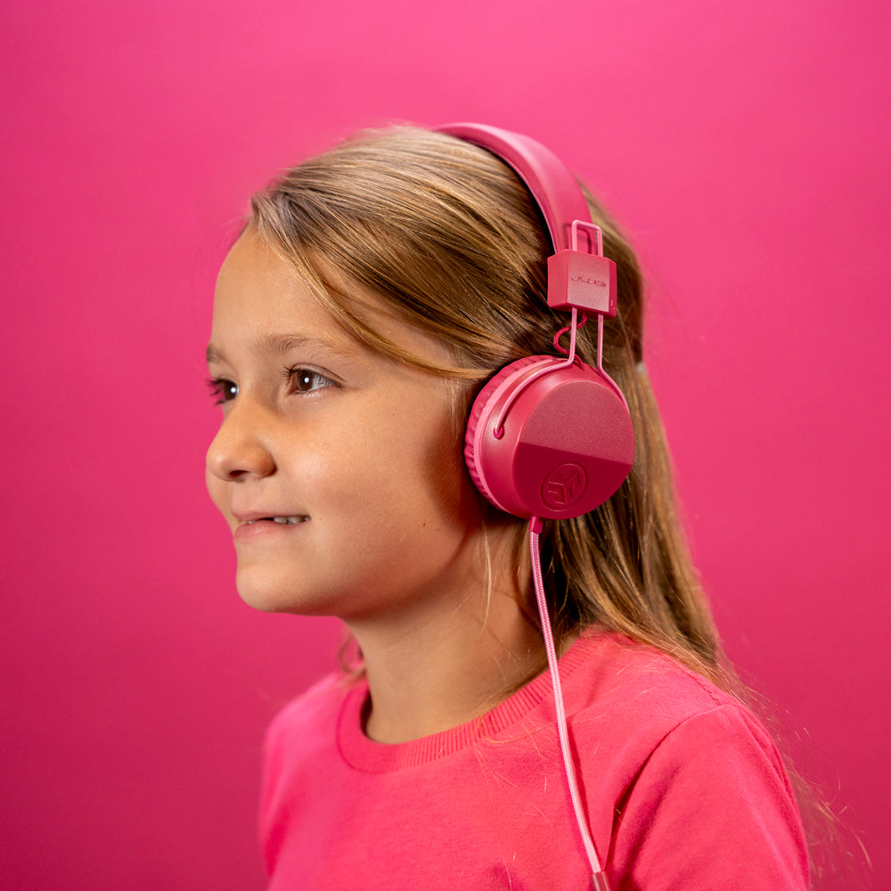 JBuddies Studio On-Ear Kids Wired Type-C Headphones Dark Pink