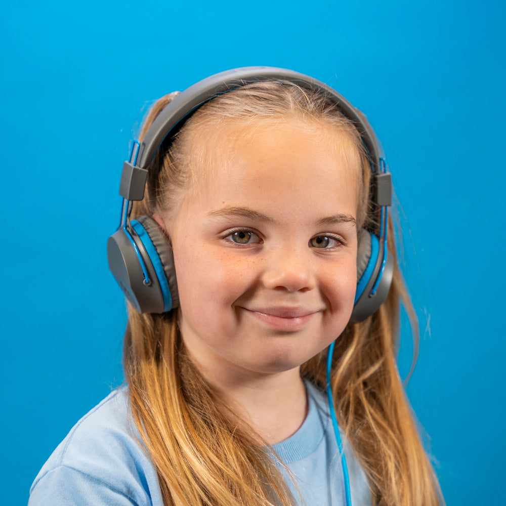 JBuddies Studio On-Ear Kids Wired Type-C Headphones Blue/Gray