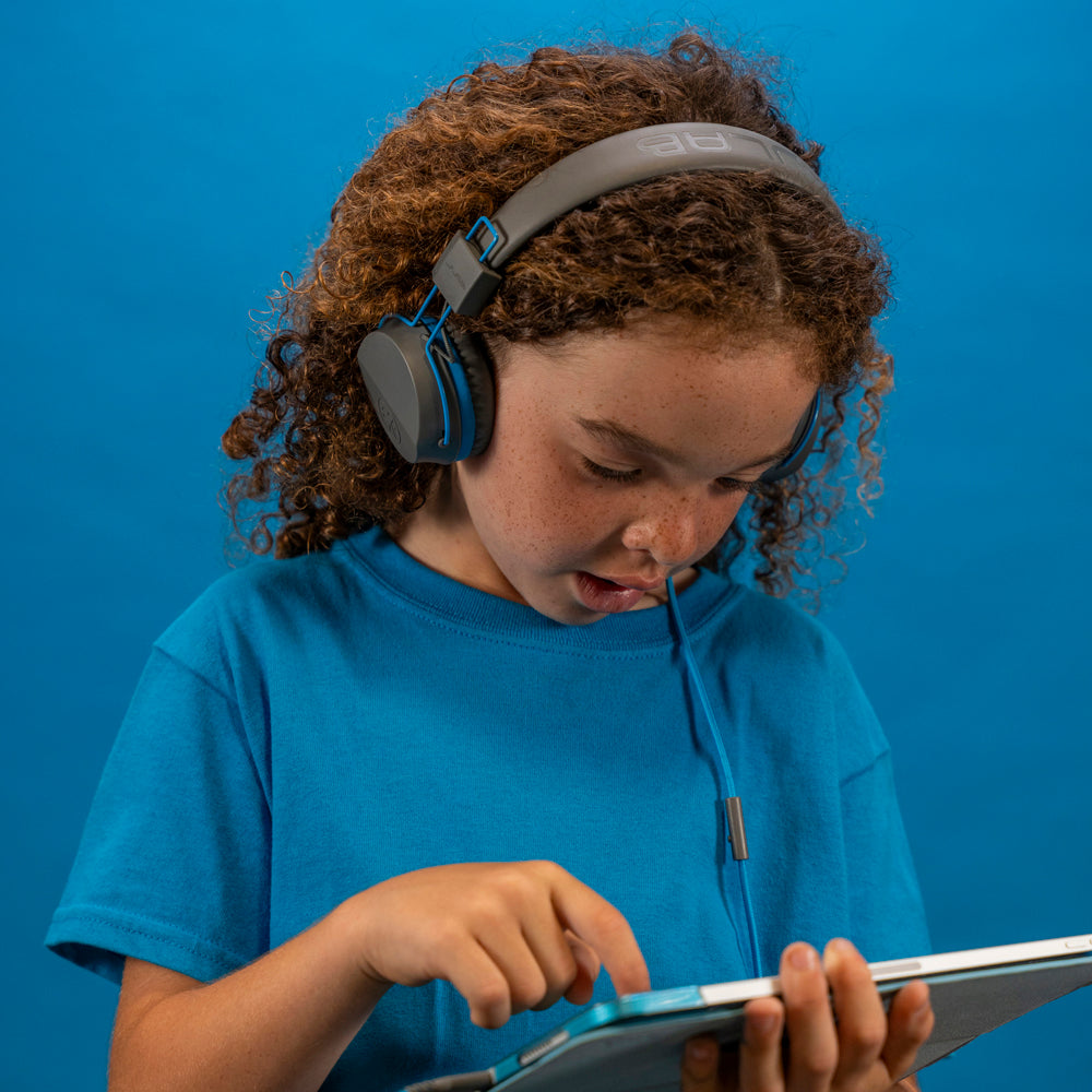 JBuddies Studio On-Ear Kids Wired Type-C Headphones Blue/Gray