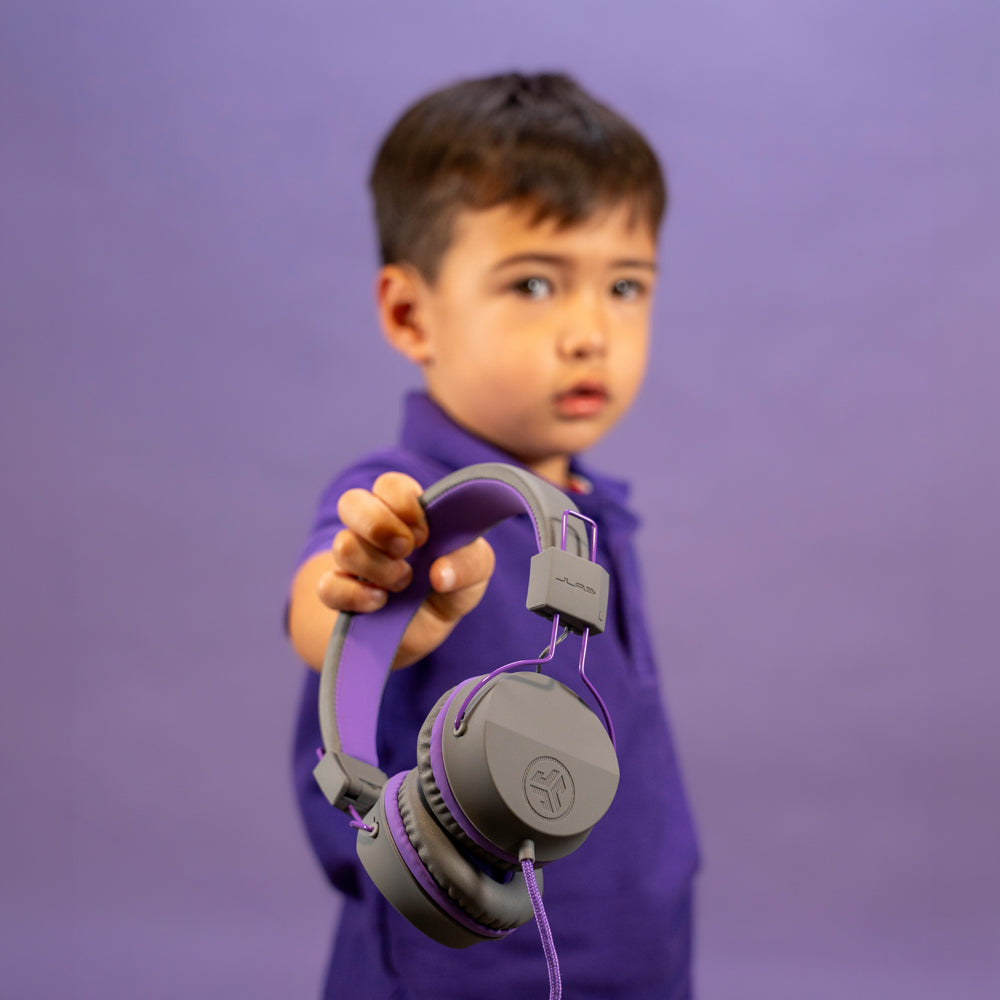 JBuddies Studio On-Ear Kids Wired Type-C Headphones Graphite/Violet