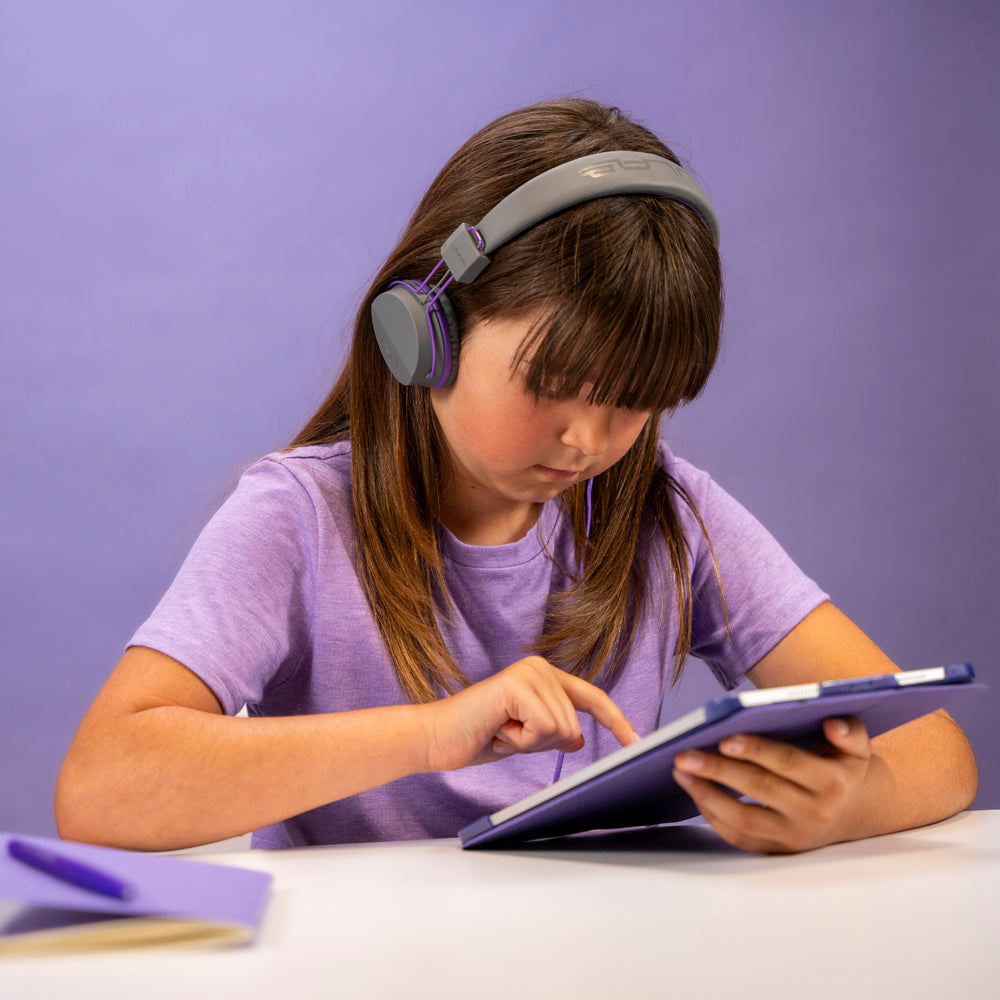 JBuddies Studio On-Ear Kids Wired Type-C Headphones Graphite/Violet