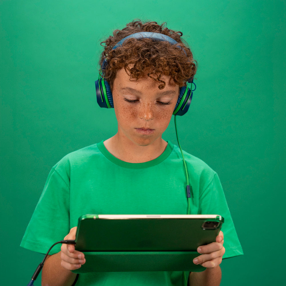 JBuddies Studio On-Ear Kids Wired Headphones Blue/Green