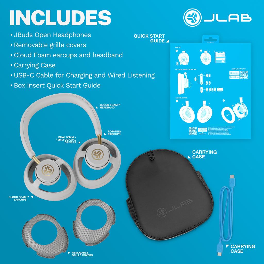 JBuds Open Headphone Open-Ear Wireless Headphones Cloud