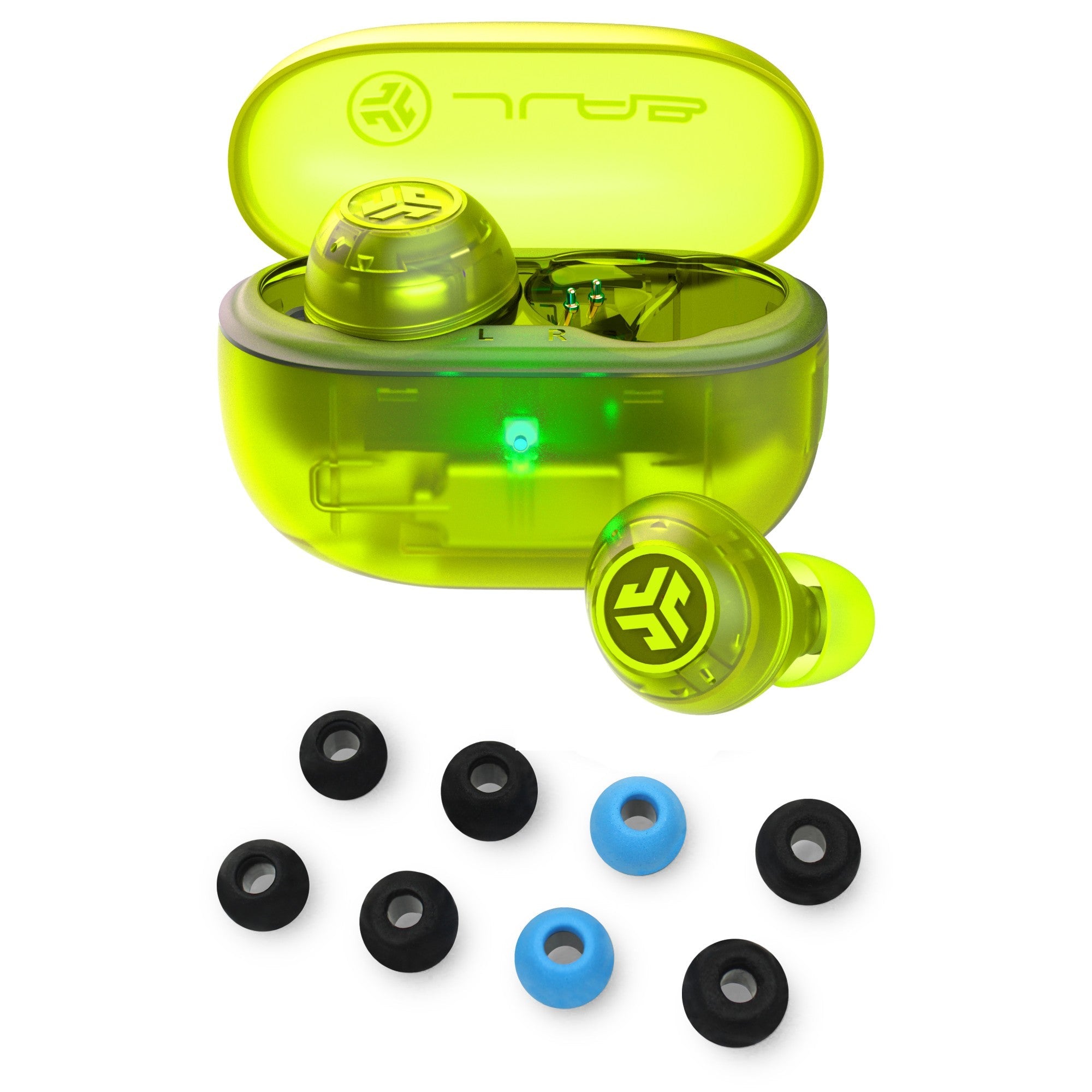 Go Pop ANC Black + Tips - Transparent Neon Green