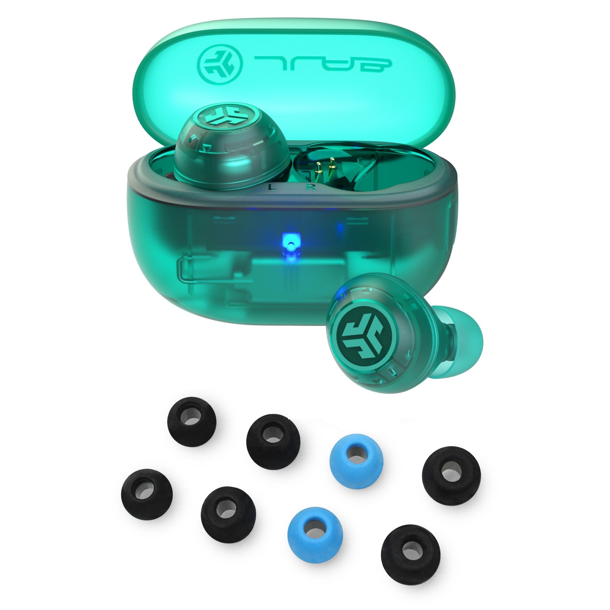 Go Pop ANC Black + Tips - Transparent Teal