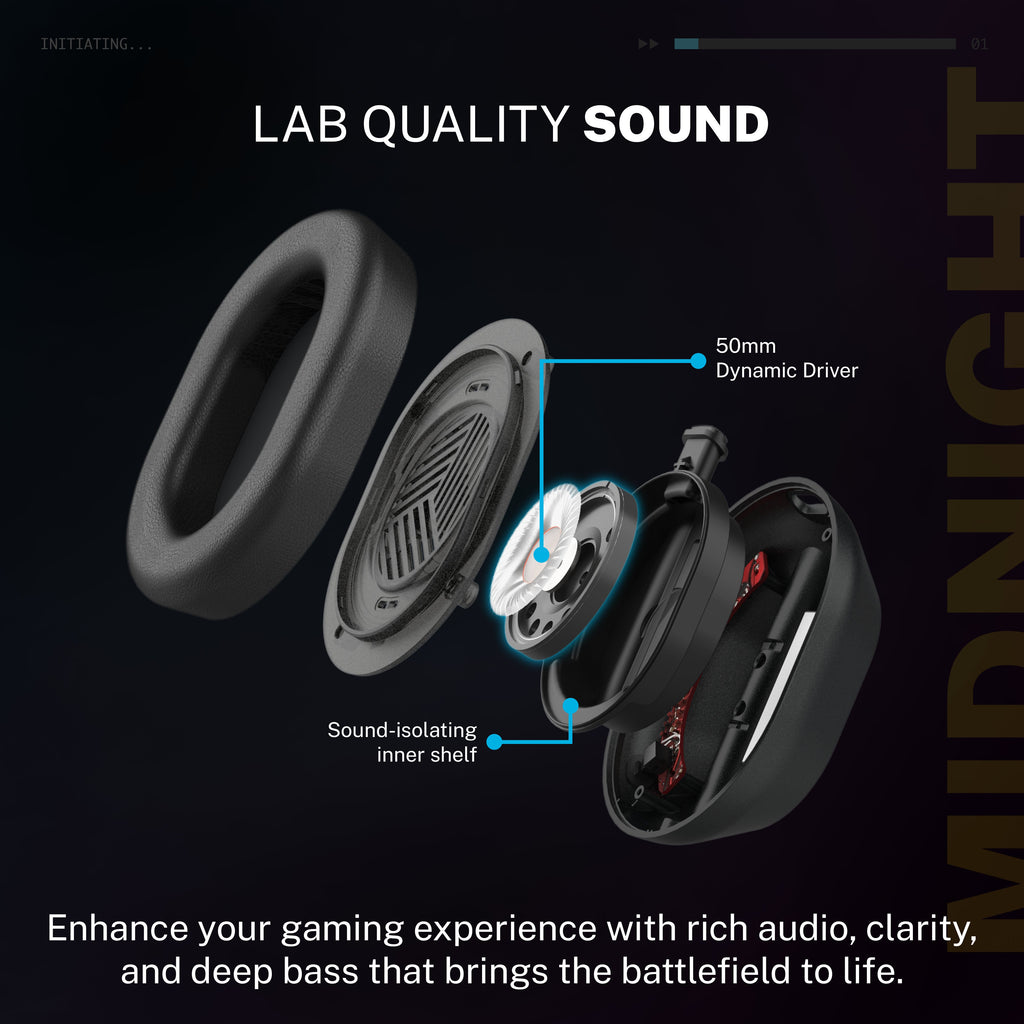 Midnight Wireless Gaming Headset Black