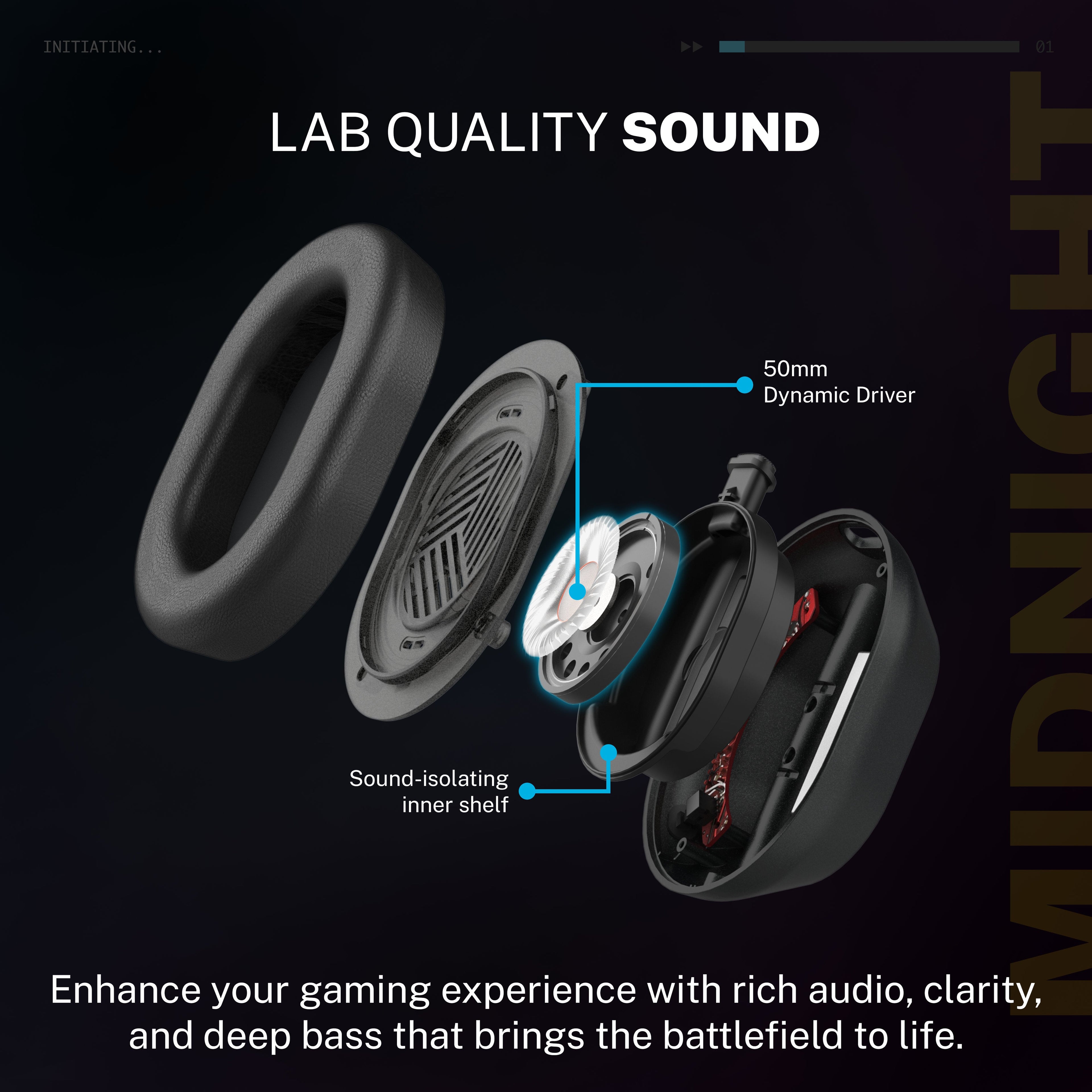 Midnight Wireless Gaming Headset Black